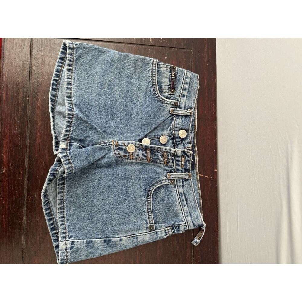 Life Energy Intelligence Girls Size 10 Denim Shorts Button Front Vintage Y2K
